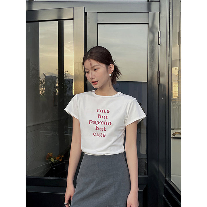 Dame T-shirt med stilfuldt tryk Stilla