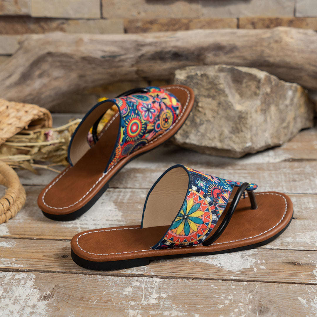 Dame Farverige Tåsplit Sandaler Stilla