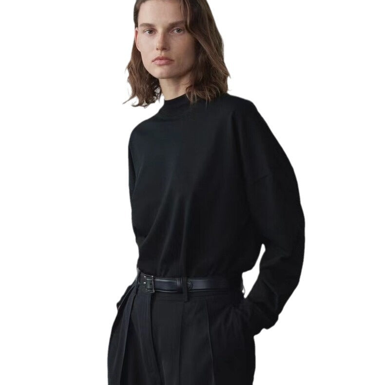 Dame afslappet sweatshirt med høj krave og moderne snit Stilla