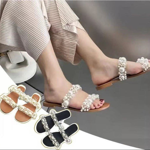 Dame sandaler med elegante perleudsmykningsdetaljer Stilla