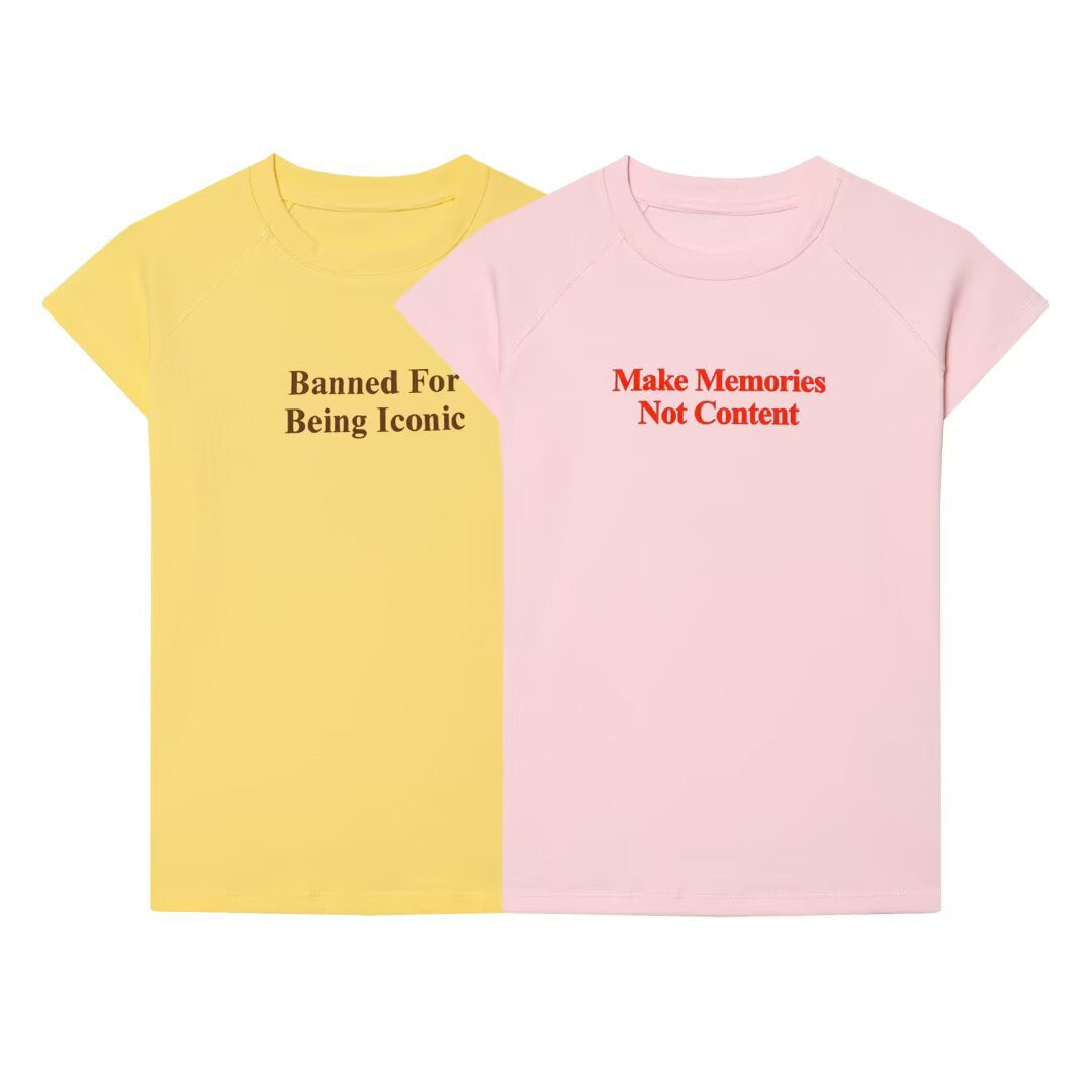 Dame T-shirt med kreativt slogan og løs pasform Skovae