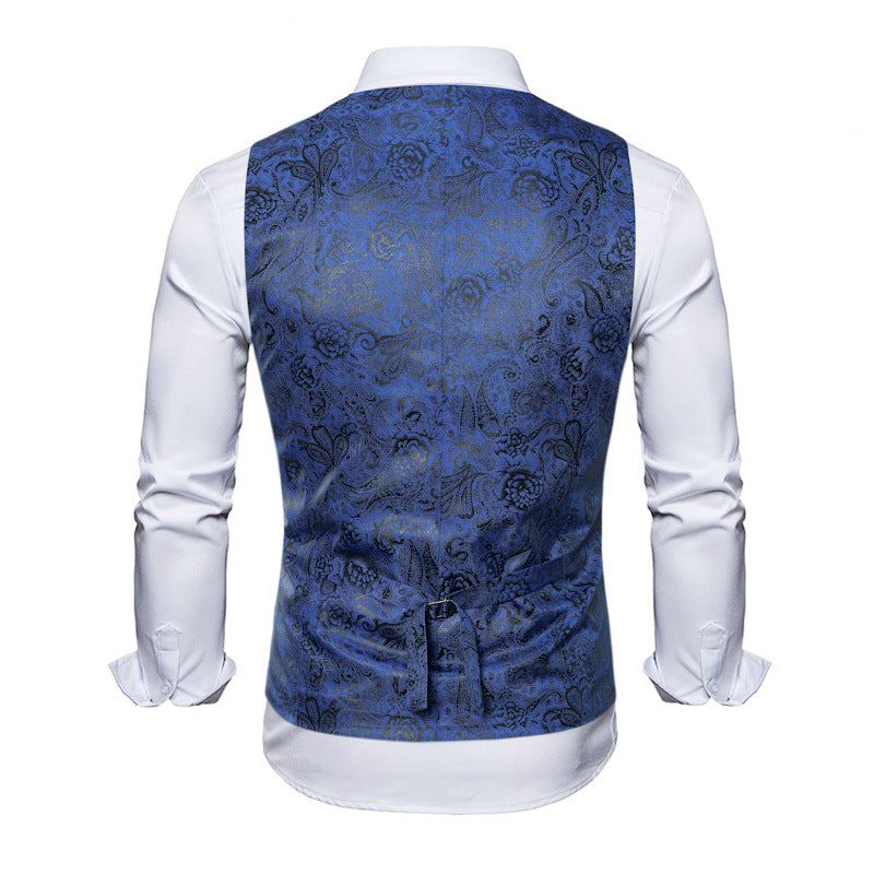 Herrer elegante blomsterprintvest Stilla