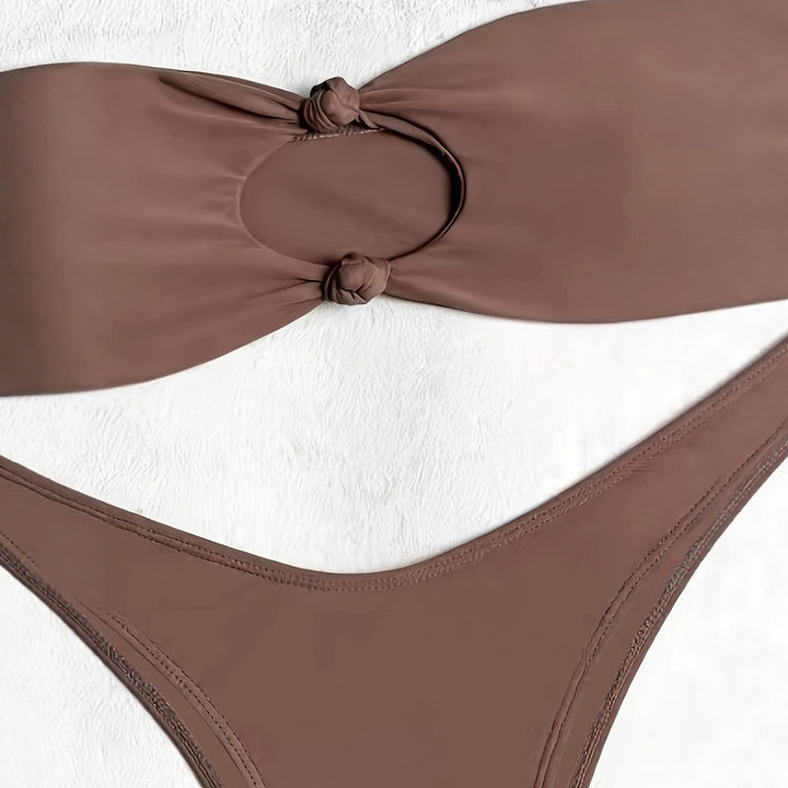 Damer Bandeau-bikini med innovativ knude design Skovae