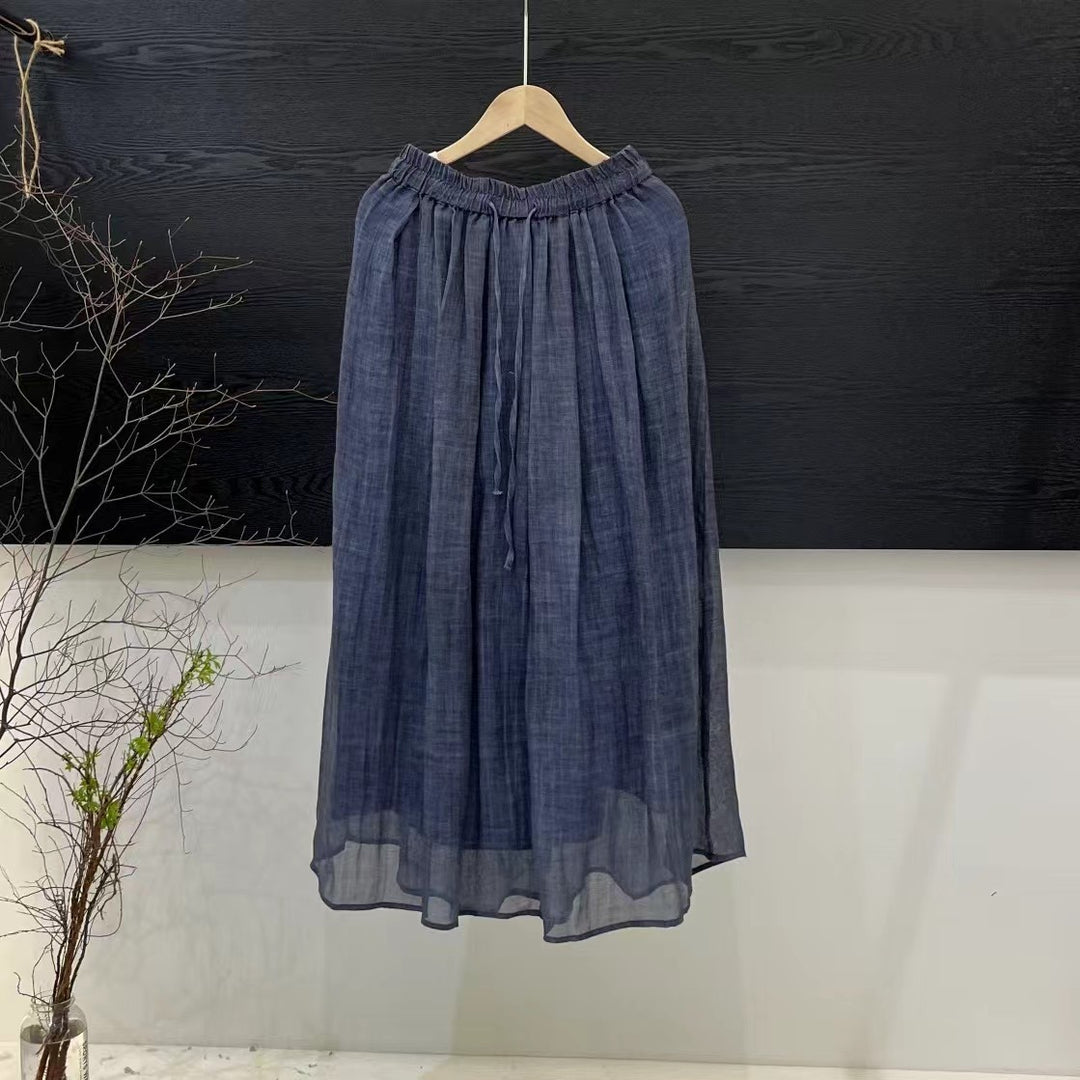 Femme Flydende Maxi-Nederdel med justerbar snor Stilla