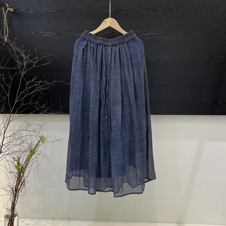 Femme Flydende Maxi-Nederdel med justerbar snor Stilla