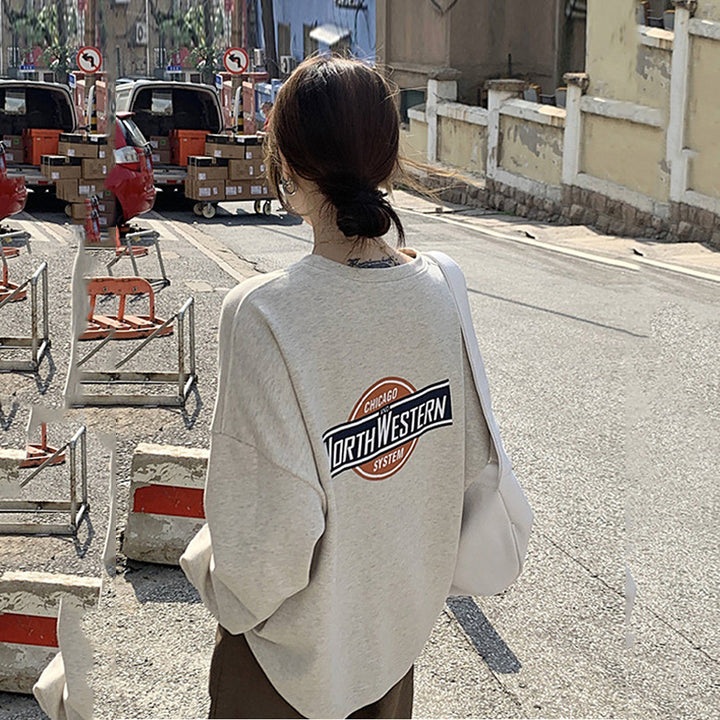 Dame casual oversized sweater med stilfuld logo og behageligt blødt indvendigt foder Skovae