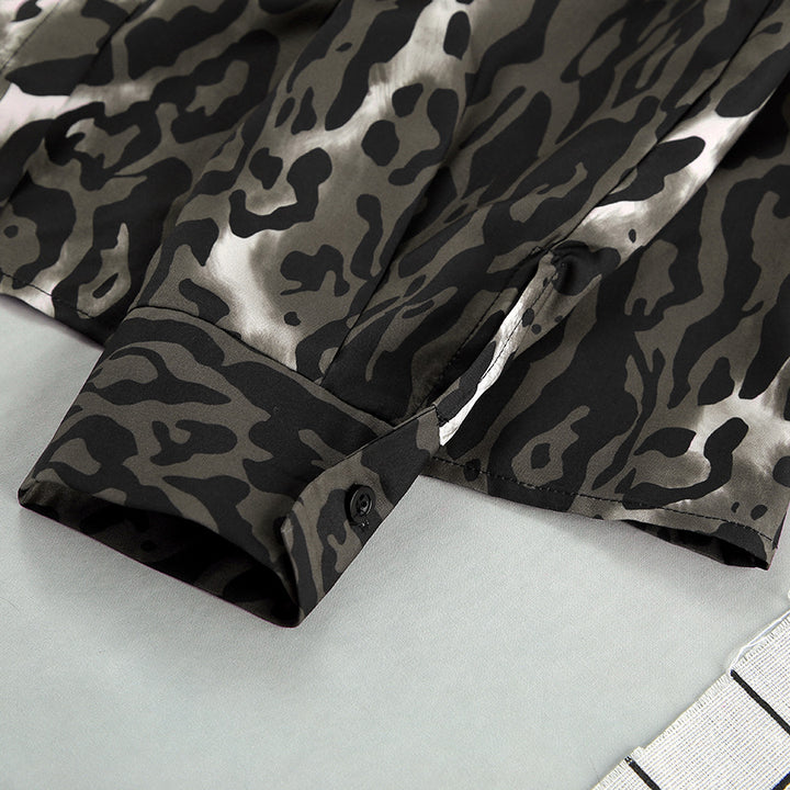 Dame Lounge-Sæt med elegant leopardmønster og brede bukser Stilla
