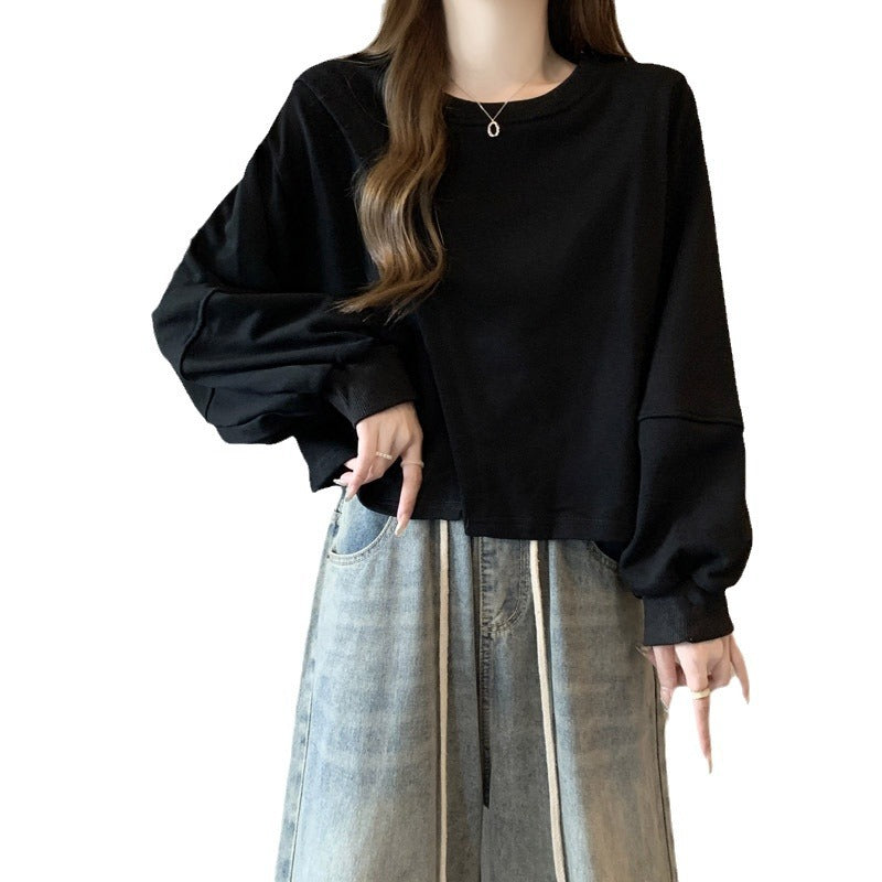 Femme Cropped Ballonærmel Sweatshirt Stilla