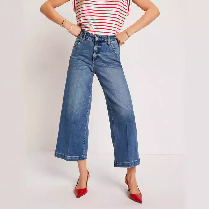 Dame brede jeans i komfortabel vintage-stil Stilla