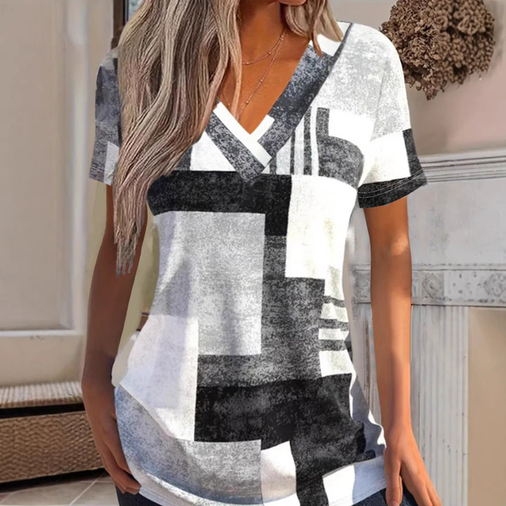 Dame V-hals T-shirt Stilla