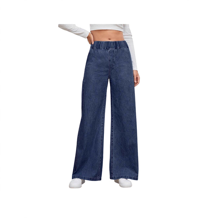 Damernes lette højtaljede jeans med elastisk talje og elegant snit Skovae