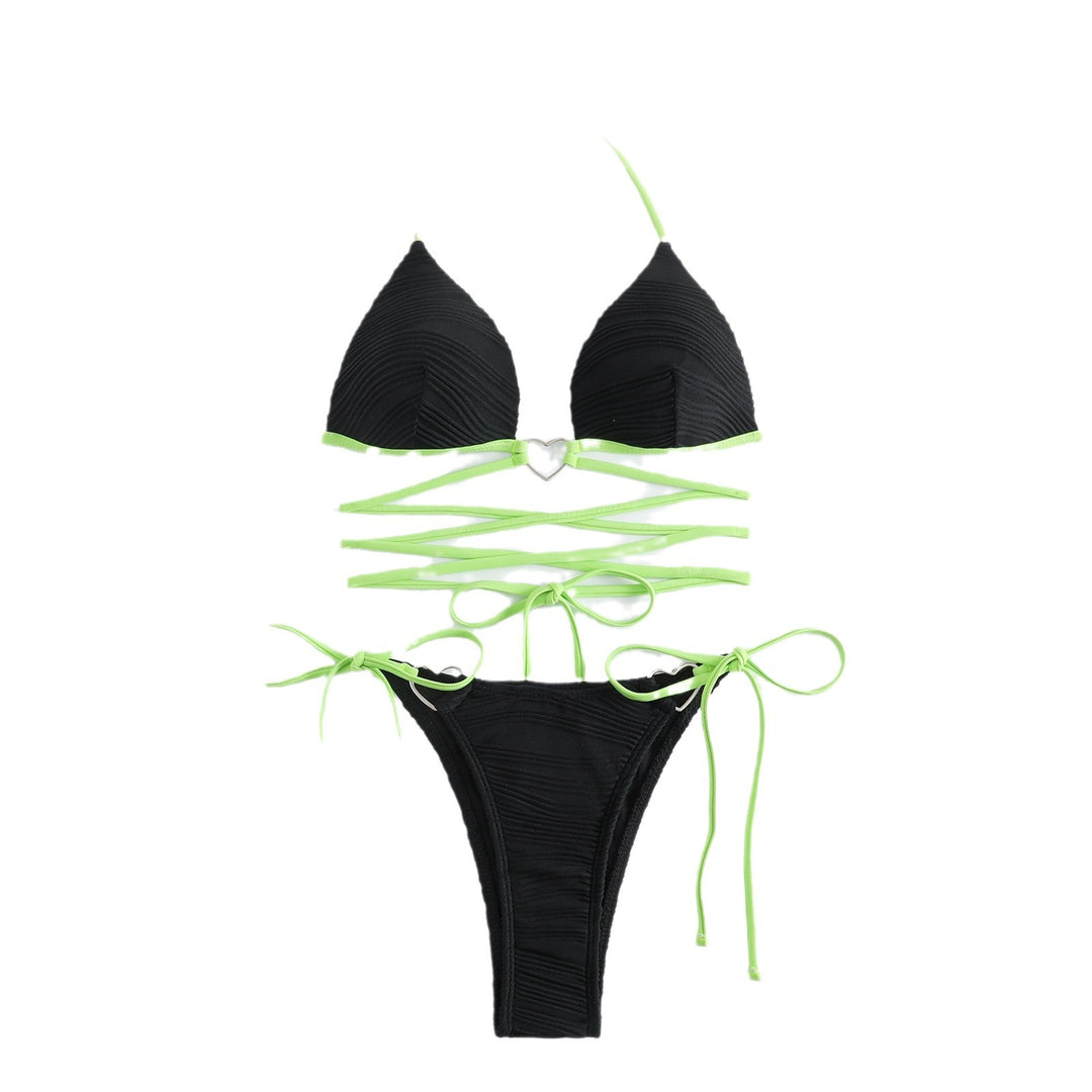 Dame Hjerte-Detalje Trekant Bikini Sæt Stilla