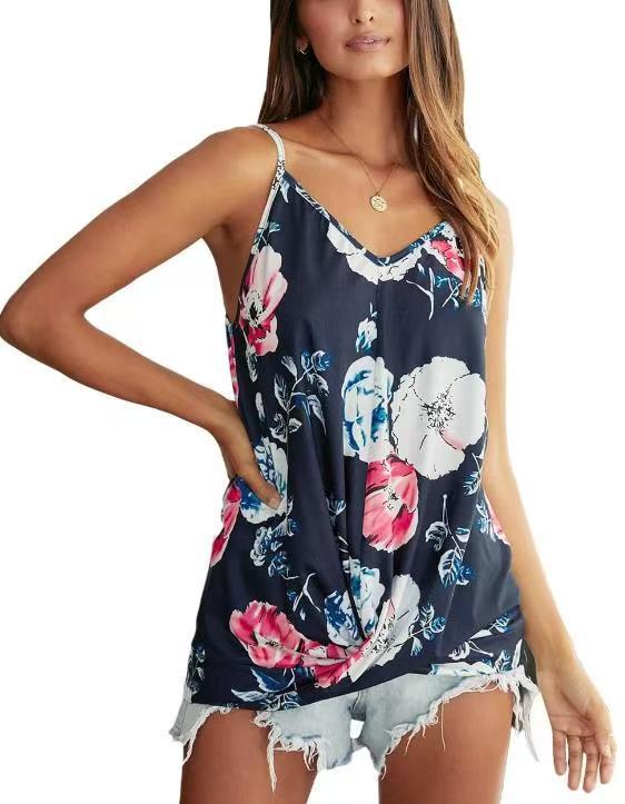 Dame Flydende Blusetop med Blomsterprint Stilla