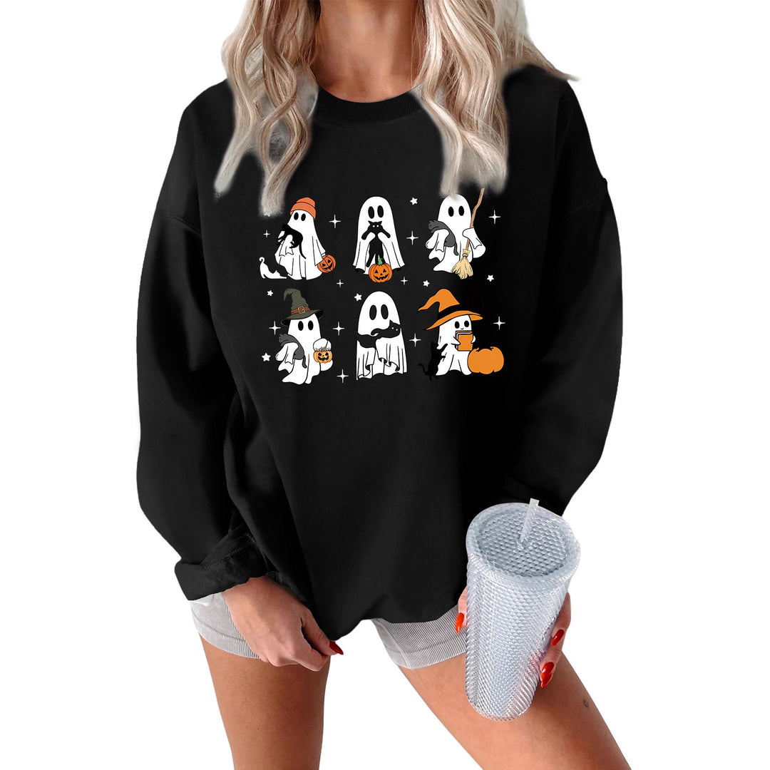 Kvinders sweatshirt med kreativt horror motiv Stilla