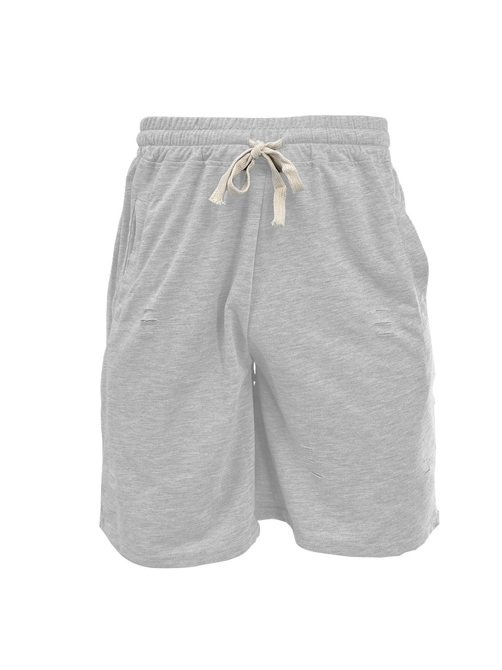 Herrer med afslappede sweatshorts med elastisk tunneltrækbånd, sidelommer og brugt-look Skovae