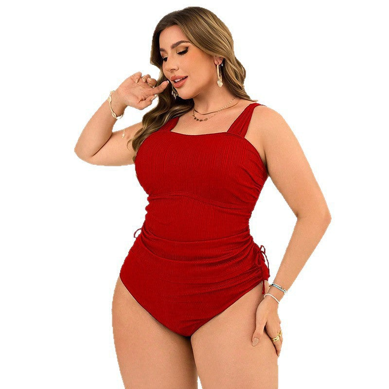 Dame elegant one-piece badedragt med moderne ruffle detaljer Skovae