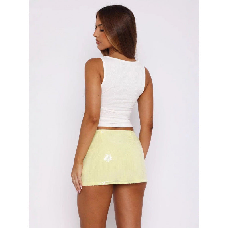 Damen Glamouröses Top mit Strassdetails und figurbetontem Schnitt Skovae