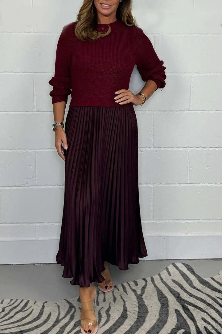 Dame nan plisseret Maxiskørt med elastisk komfortbånd og blødt faldende plissé Skovae