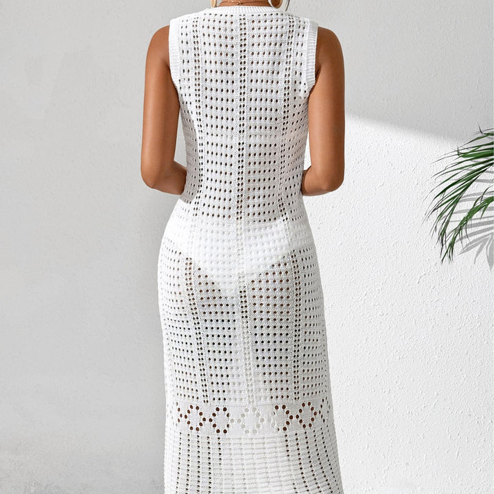 Femme Elegante Hæklestrik Midi Kjole Stilla