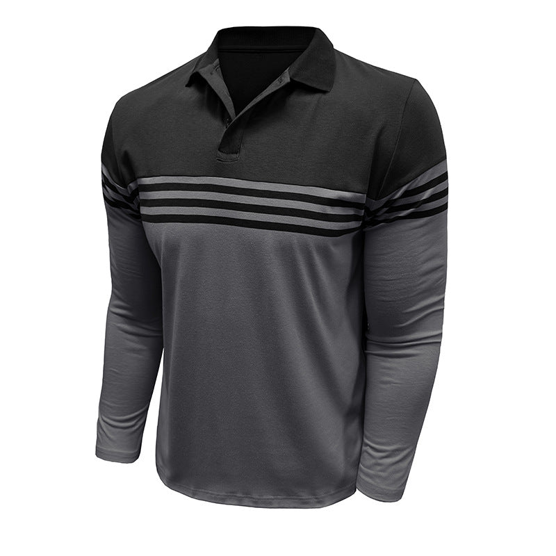 Herrer Poloshirt med moderigtigt stribemix og kvalitetsbomuldsstof Stilla