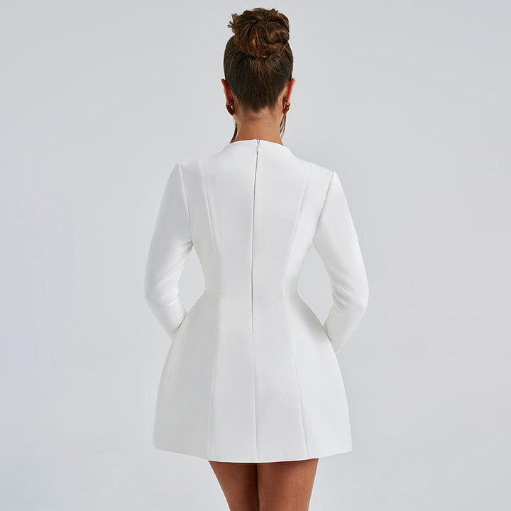 Damer Elegant Dyb V-Udskæring Blazer Kjole Stilla