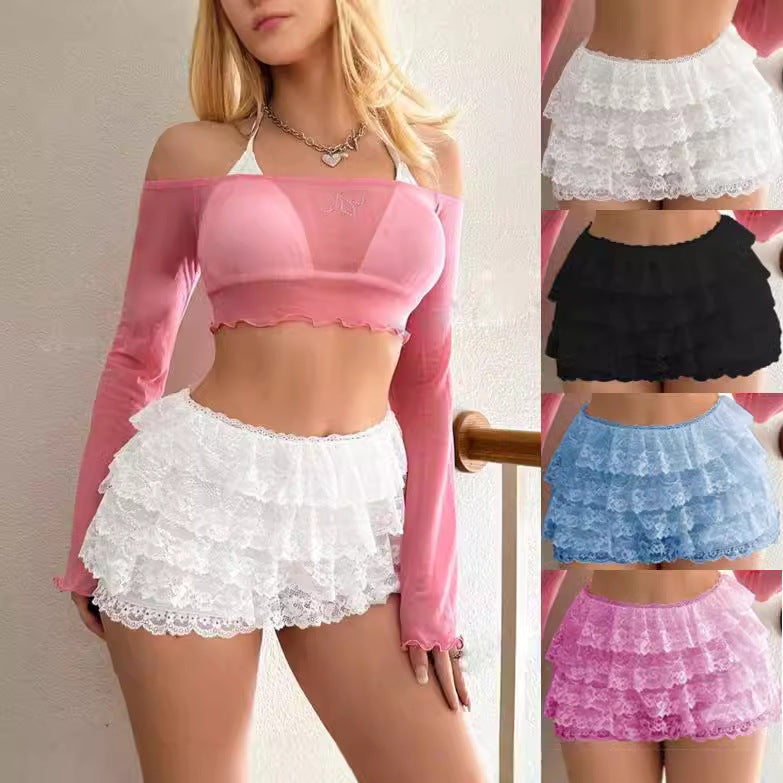 Dame Rynkeshorts med lagdelt spidser Stilla