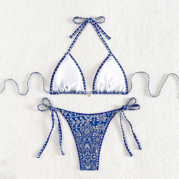 Dame Triangel-Bikini med blomstermønster Skovae