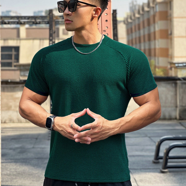 Herre Åndbart Fitness T-shirt med struktureret overflade Stilla