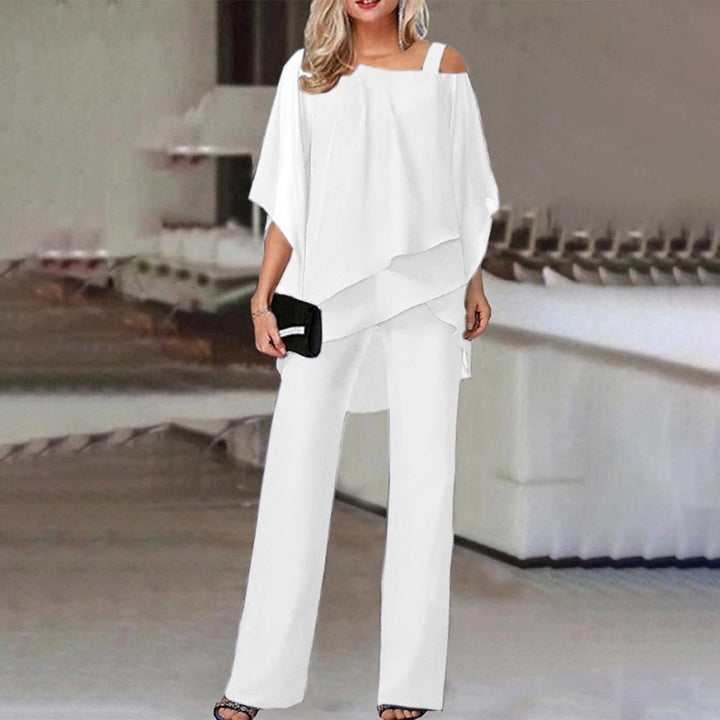 Dame Stilig Sæt med asymmetrisk snit og oversized Top Stilla