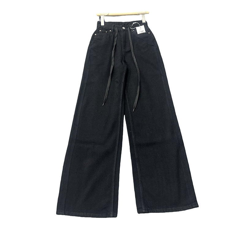 Dame brede jeansbukser med elastisk waist Stilla