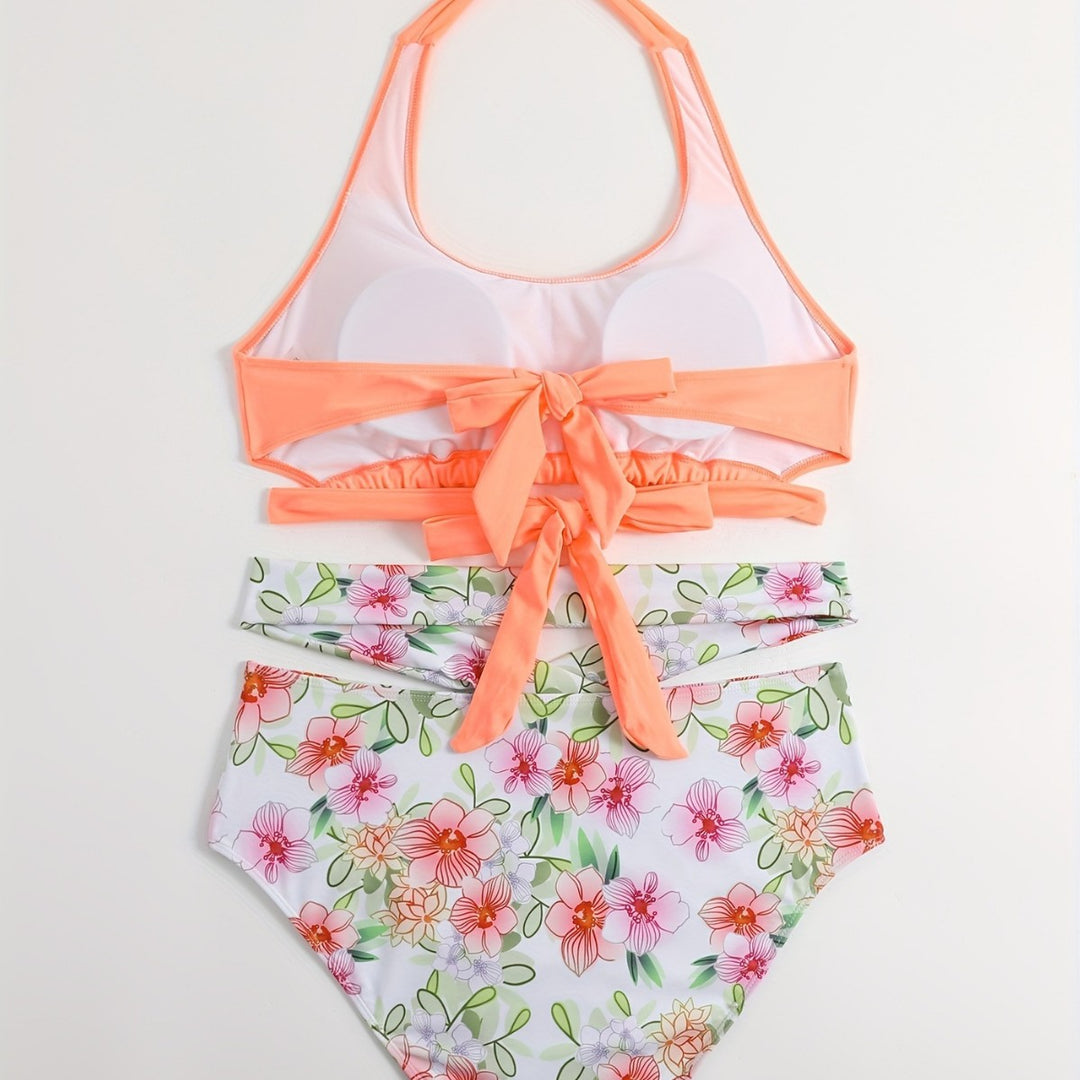Dame Sporty elegant bikini-sæt med floral design Skovae