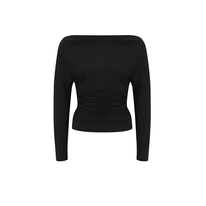 Dame Off-Shoulder Overdel med figursyet snit og fin rynkning Skovae