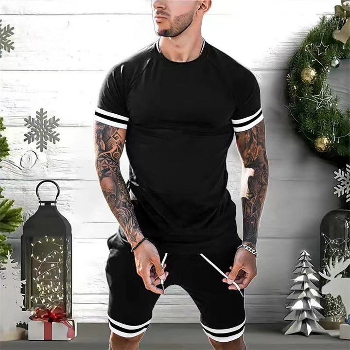 Herrer Sportslig Komfort Fit Rundhalset T-shirt og Shorts Sæt Stilla