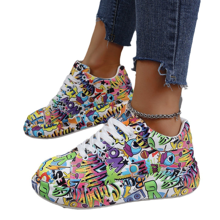 Dame Sporty Sneakers med farverigt grafik-design Stilla
