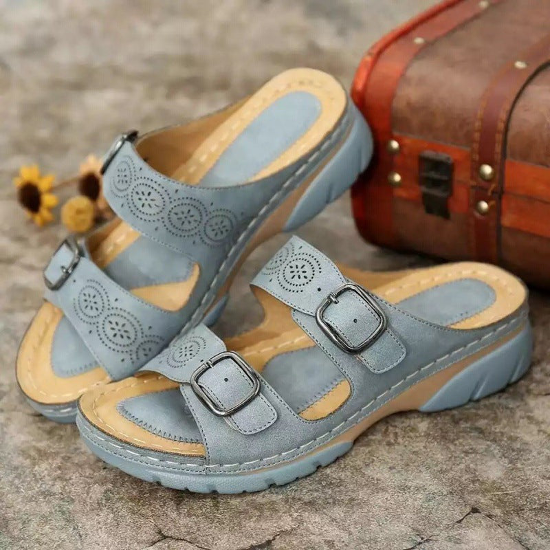 Dame Komfortable Sandaler med anatomisk fodseng og justerbare remme Stilla