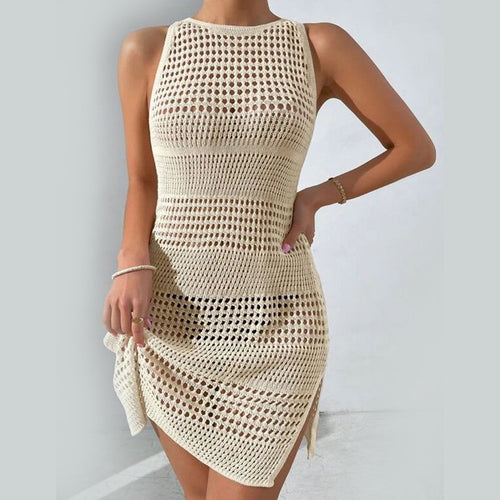 Femme Strik Spids Cover-Up Kjole Stilla