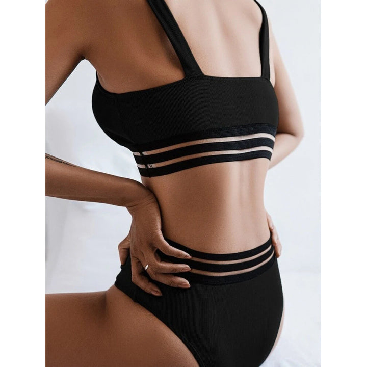 Dame sportbikini med elastiske kontraststriber Stilla