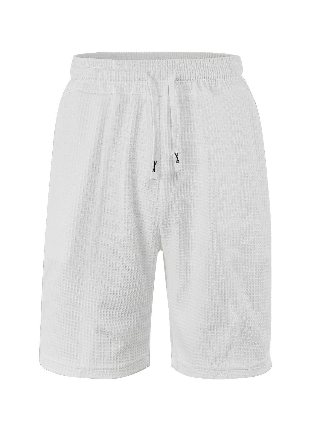 Herrer nan åndbare vaffel-pyjama-shorts med elastisk komfortbånd, snøring og sidelommer Skovae