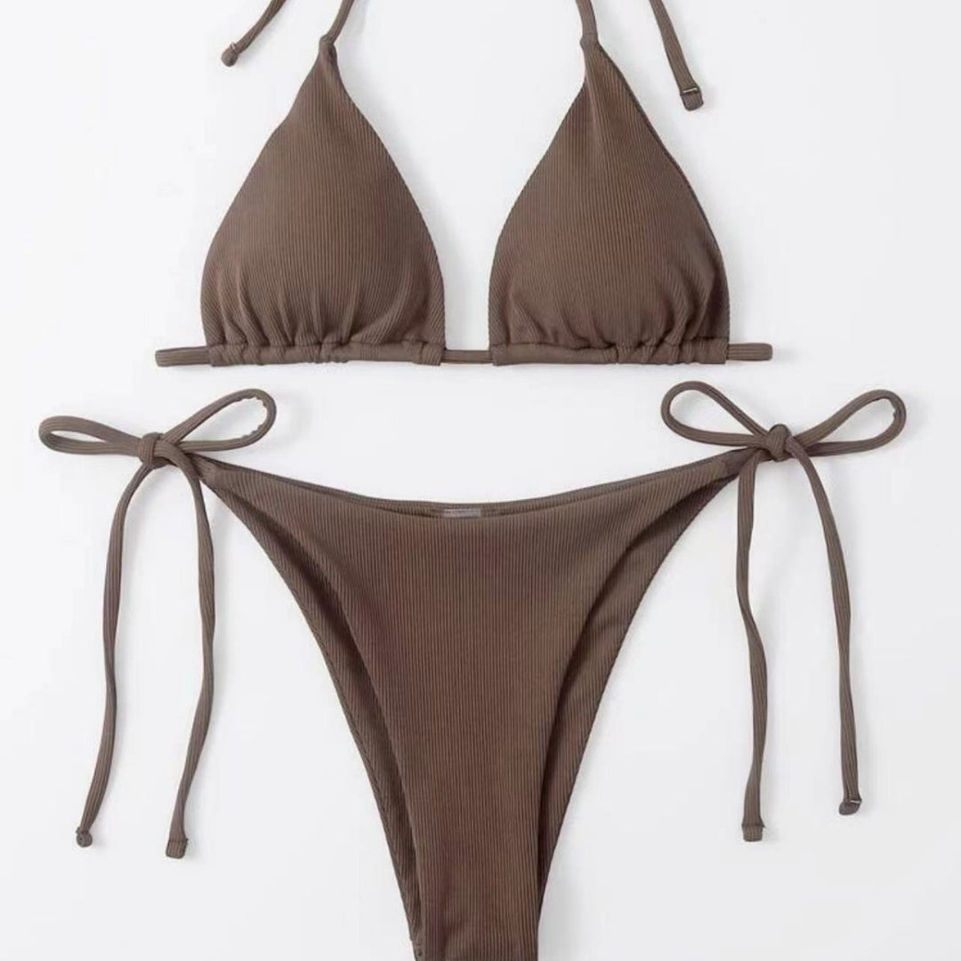 Dame triangel-bikini med justerbare snore Skovae
