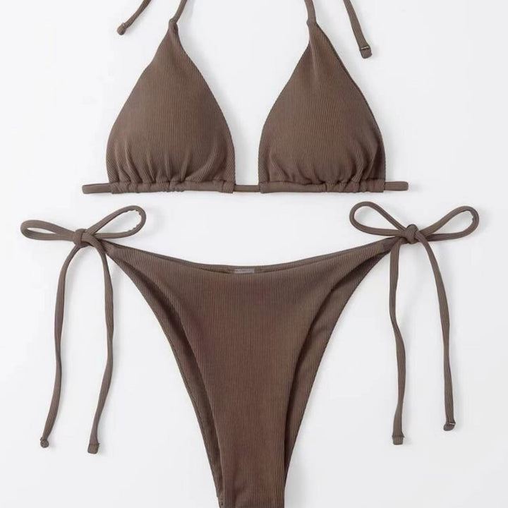 Dame triangel-bikini med justerbare snore Skovae