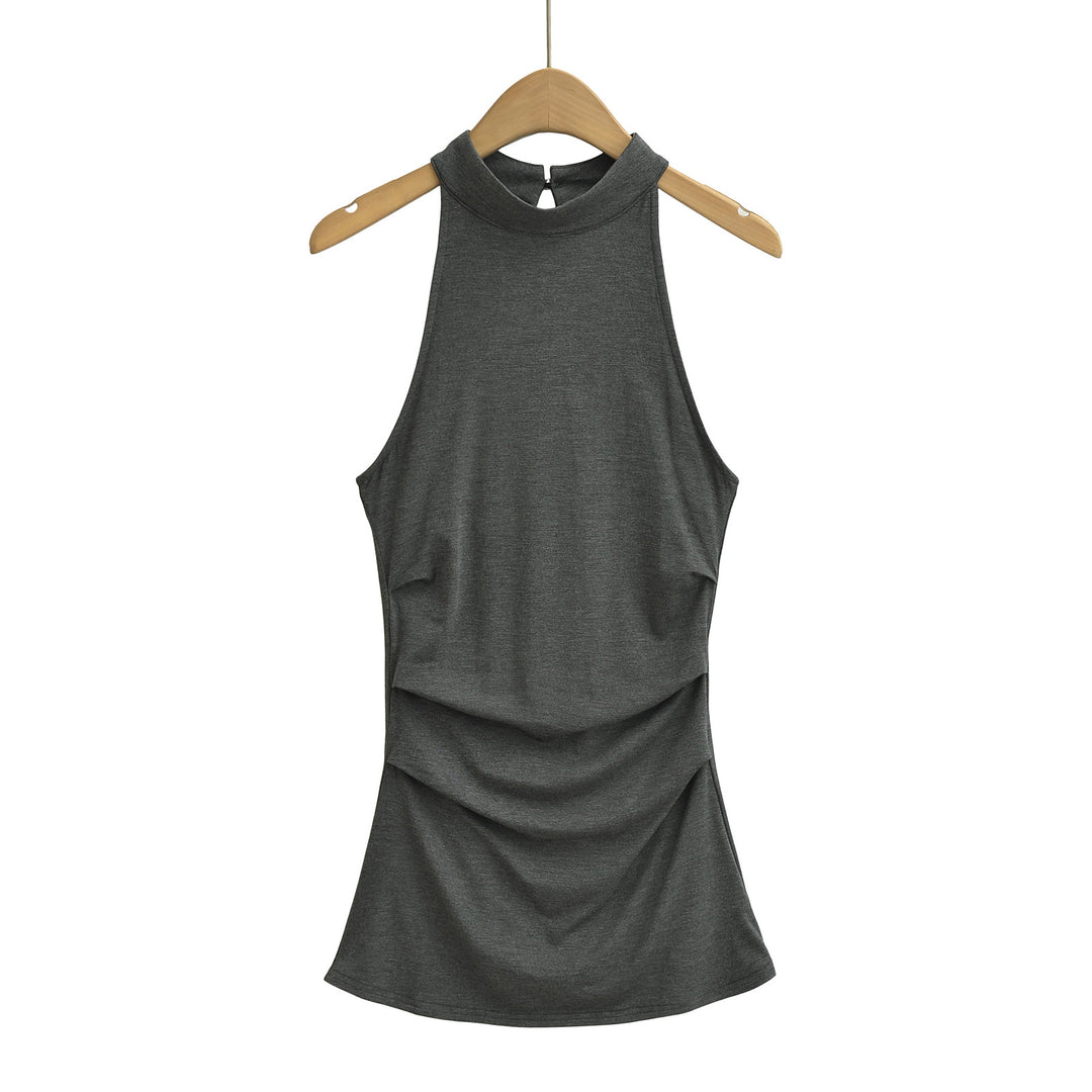 Dame Sporty Haltertop med lækre draperingselementer Stilla