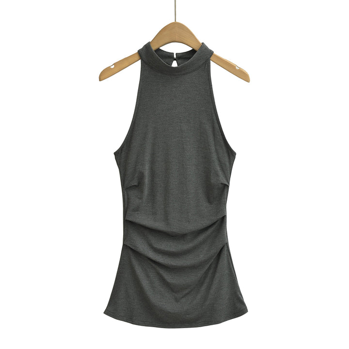 Dame Sporty Haltertop med lækre draperingselementer Stilla