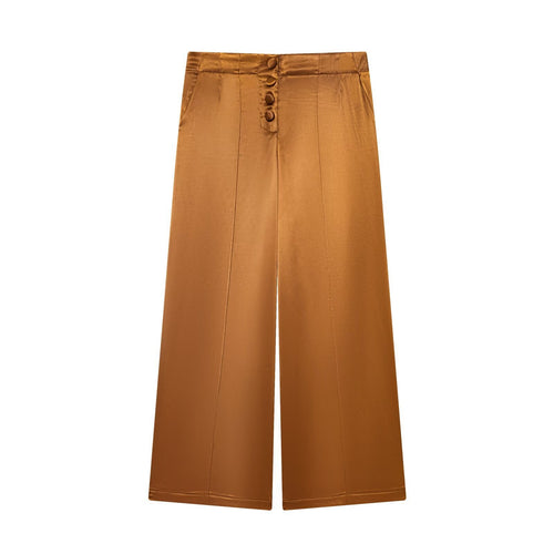 Dame elegant culotte-bukser med knapdetaljer og høj talje Skovae