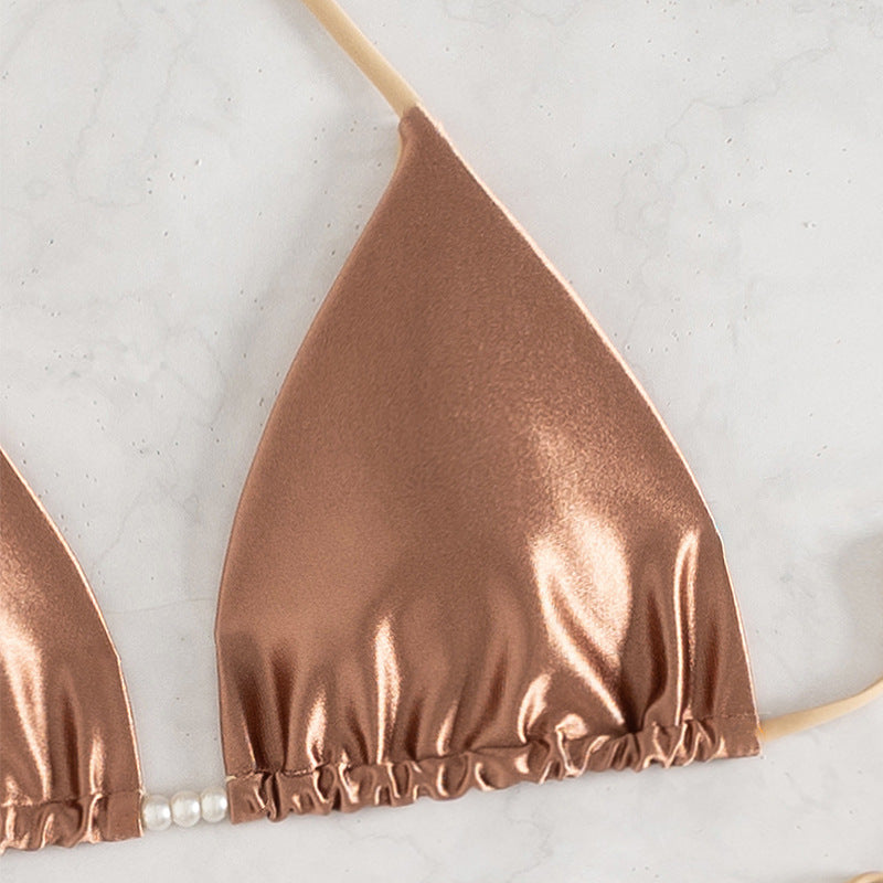 Dame Bikini-sæt med justerbare stropper og elegant flæsedesign Skovae