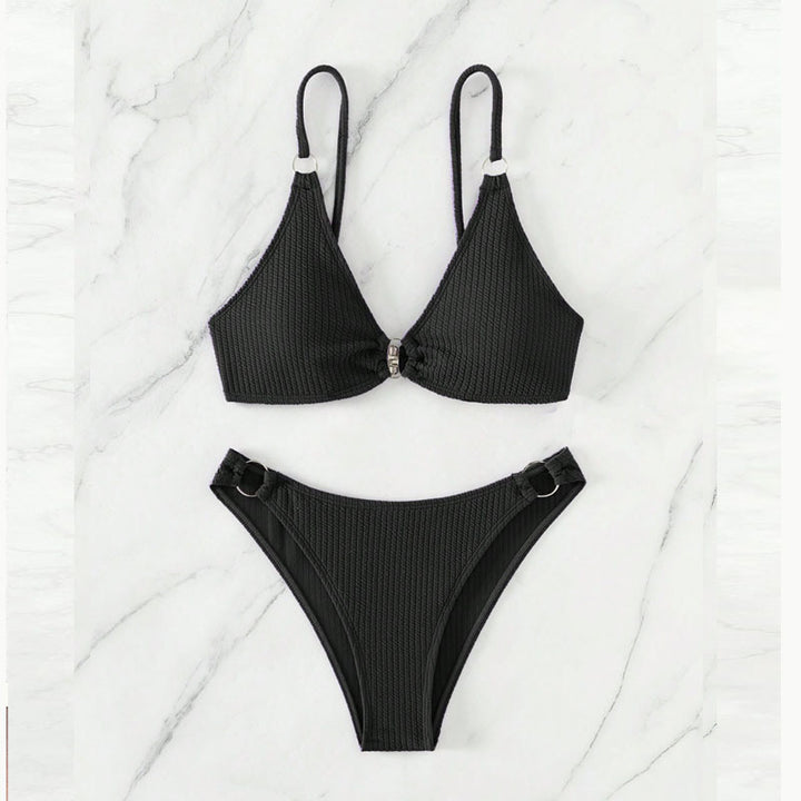Dame Triangel-Bikini med ringdekorationer Skovae