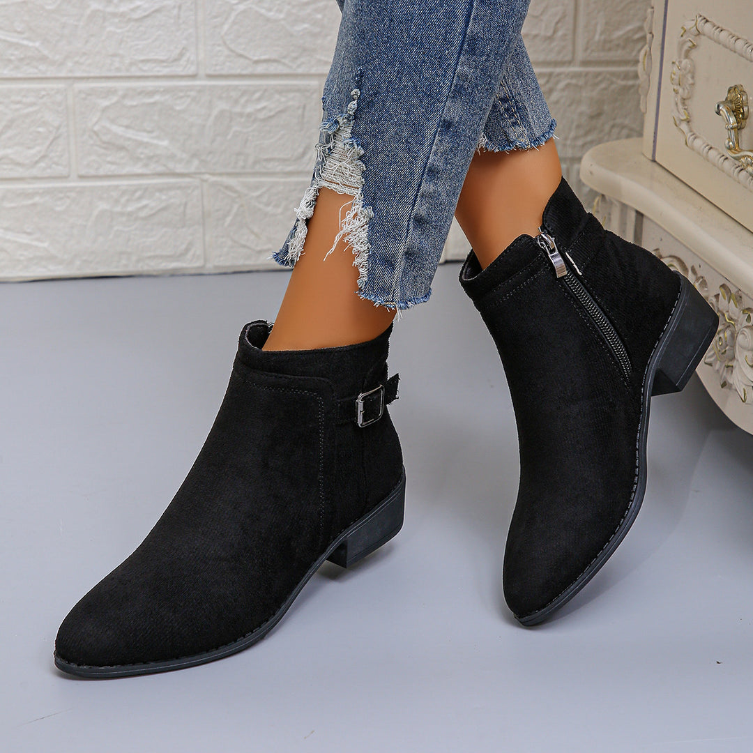 Dame støvler med dyreprint og moderne lynlås Stilla