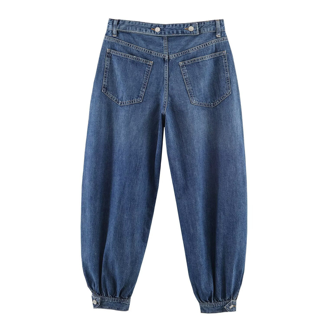 Dame Tapered Jeans med elastisk kant og behagelig pasform Skovae
