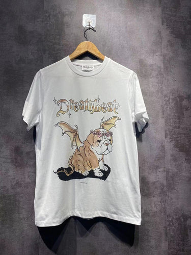 Dame T-shirt med kreativt dyremotiv og unikke grafikker Stilla