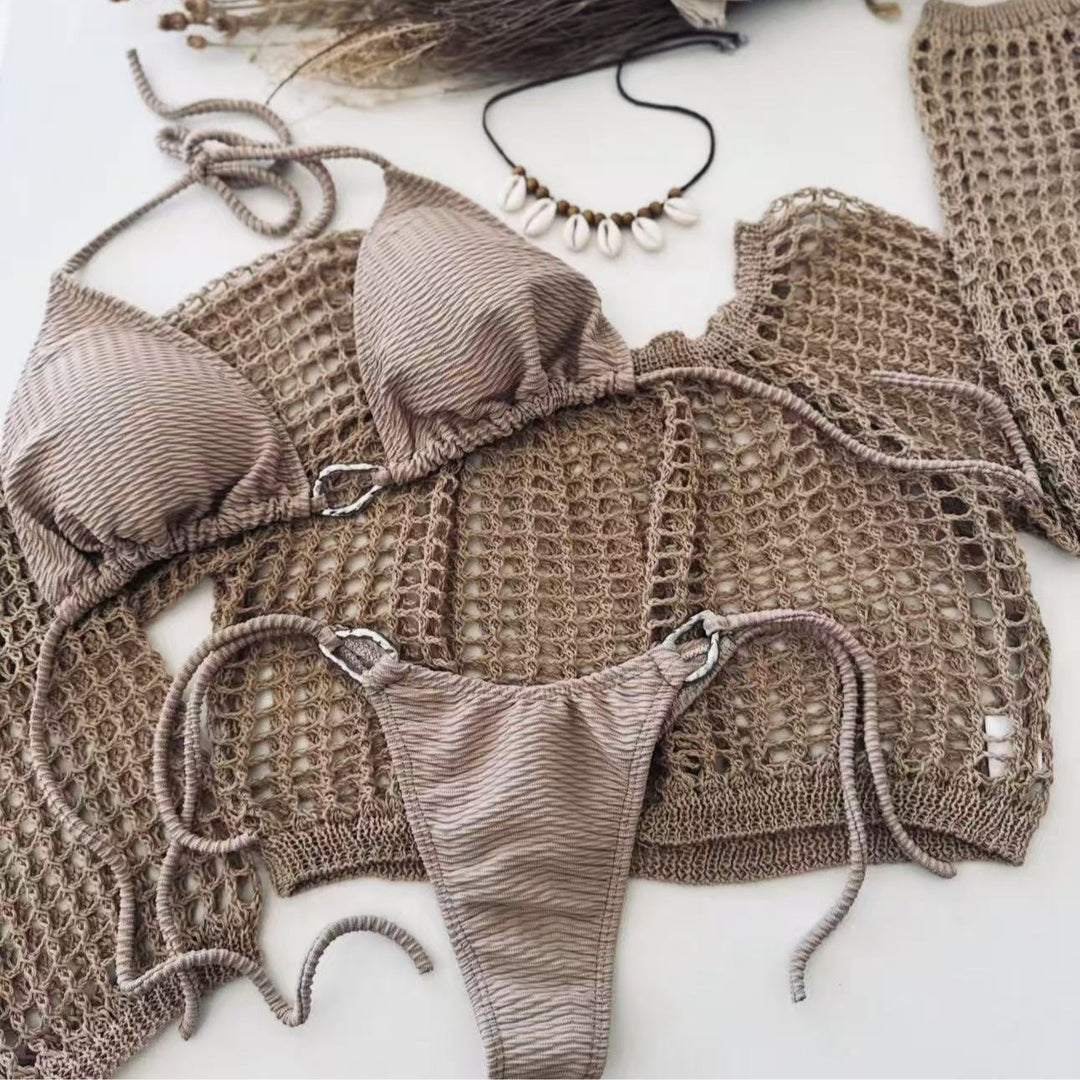 Dame luksuriøs hækle-bikini-sæt Skovae