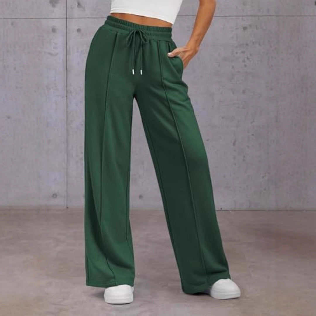Dame Komfortabel Bred Sweatpants med elastisk talje og praktiske lommer Skovae